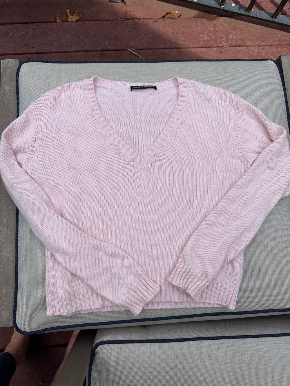 Brandy Melville Pink V-Neck Sweater